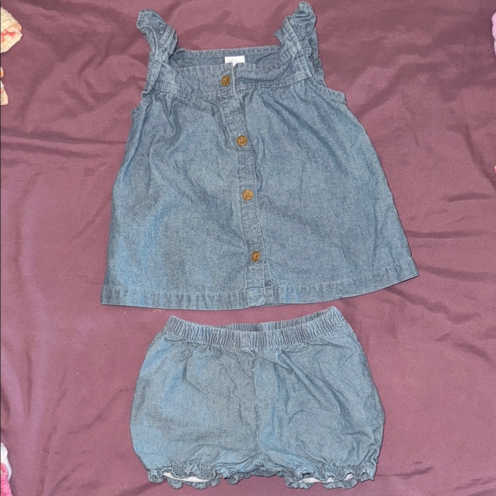 Carters Denim Baby Top and Bloomers Set 18 Months!